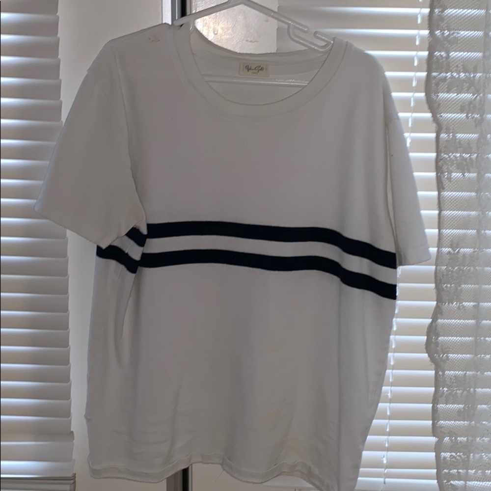 White shirt with stripes